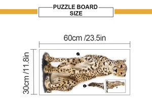 Tabella taglie dettagliata dell'adesivo murale ghepardo con misure 60cm x 30cm