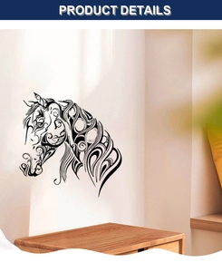 Artistic tribal horse head vinyl wall decal for modern home interior wall decoration