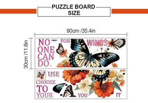 Detailed view of floral wall decals with inspirational text and butterfly patterns