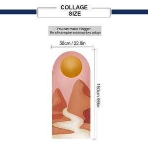 Detailed dimension chart for arch wall sticker showing height 150cm and width 58cm