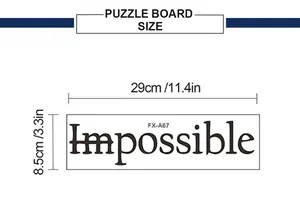 Size chart for Possible slogan wall sticker showing dimensions 29cm by 8.5cm and product code