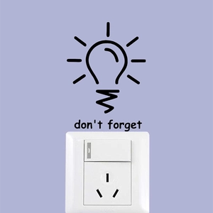 Minimalist Don't Forget Light Bulb Switch Wall Sticker PVC Removable DIY Home Decor Decal For Bedroom Office Living Room