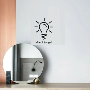 Minimalist light bulb wall sticker with 'don't forget' text for home switch decoration