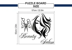 Sticker mural salon de coiffure dimensions 57cm de large et 50cm de haut pour déco