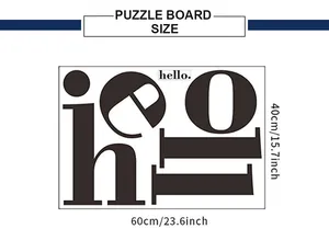 Size chart showing hello letter wall decal dimensions 60cm by 40cm for home decor