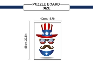 Detailed dimension guide for USA Independence Day wall sticker 40cm by 58cm
