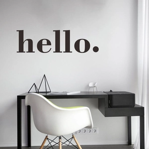 Modern Minimalist Hello English Letter Wall Sticker Waterproof PVC Decorative Wall Mural Decal For Living Room Bedroom Black