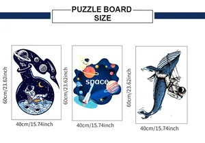 Size chart for space astronaut wall decals measuring 40x60cm for home decor