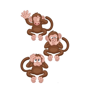 Cartoon funny three wise monkeys wall sticker for home bedroom bathroom decoration