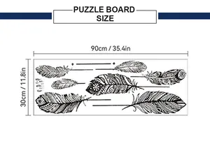 Tableau des tailles d'autocollant mural plume 90x30cm pour décoration d'intérieur