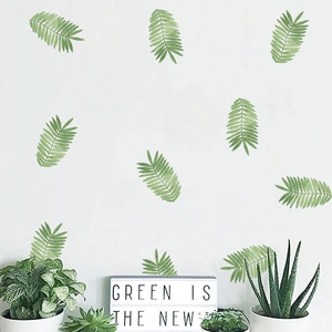 Tropical Plant Wall Stickers Green Palm Leaves PVC Waterproof Decals DIY Decoration For Nursery Living Room Bedroom Home Decor