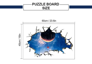 Cosmic galaxy wall sticker with 3D broken wall effect measuring 60cm by 40cm size