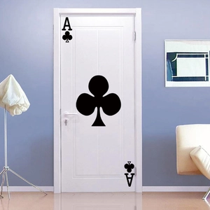 Ace of Clubs playing card door sticker for modern bedroom and living room decor