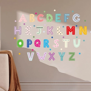 Lot de stickers muraux alphabet A-Z colorés pour la décoration de chambre d'enfant