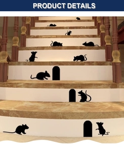 Détails des autocollants muraux de trous de souris sur les contremarches en marbre