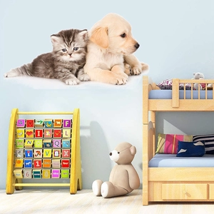 Cute puppy and kitten wall stickers for kids room decor in high quality matte PVC
