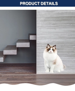 Détail d'un sticker mural réaliste de chat Ragdoll dans un salon au style moderne