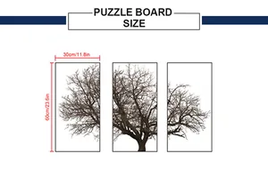 Size chart for 3-piece Nordic grey tree wall decals, single panel 30x60cm dimensions