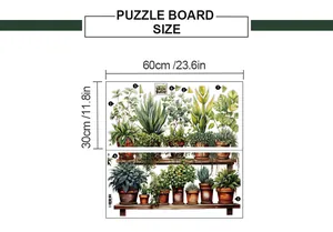 Size guide for green plant wall decals showing 60x30cm dimensions and layout