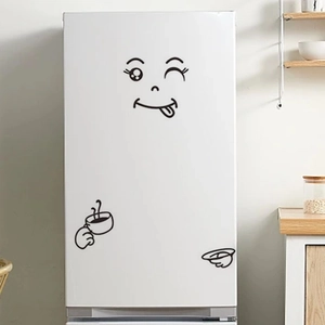 Funny cartoon smiley face fridge stickers for kitchen cabinet and home wall decor
