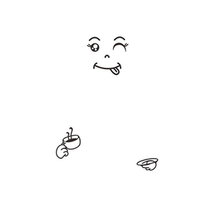 Funny cartoon smiling face fridge magnet with coffee cup design for home wall decoration