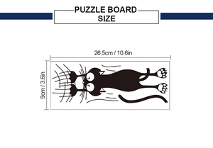 Detailed size measurement showing 26.5cm length for the cartoon black cat wall sticker