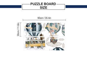 Tableau des dimensions 90x30cm pour les stickers muraux animaux de dessin animé
