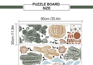 Size chart showing 90x30cm layout for sun cactus and flying bird wall sticker sheets