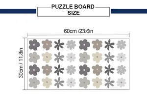 Size chart showing 60x30cm dimensions for a floral pattern puzzle board and wall decal