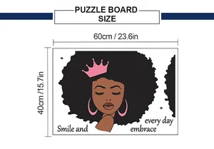 Tableau des dimensions détaillées du plateau de puzzle 60x40cm avec portrait décoratif