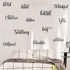Inspirational black vinyl wall decals featuring motivational quotes for home decor