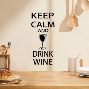 Keep Calm and Drink Wine decorative wall sticker for home kitchen and dining room decor
