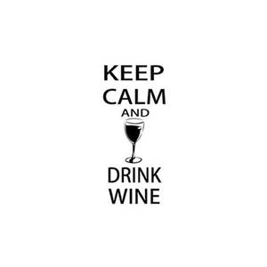 Minimalist Keep Calm and Drink Wine wall sticker with wine glass graphic for home decor