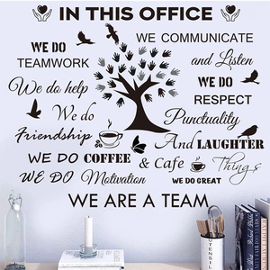 Inspirational English Quotes Wisdom Tree Wall Sticker Modern PVC Office Home Decor Teamwork Motto Art Wall Decal