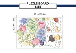 Tableau des tailles de 90x30cm pour stickers muraux fille et jardin fleuri