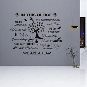 Inspirational tree wall decal with motivational team quotes for office wall decor