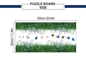 Size chart showing 60x30cm dimensions for floral wall sticker with wildflowers