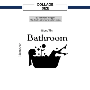 Spécifications de taille pour sticker mural silhouette de femme dans un bain