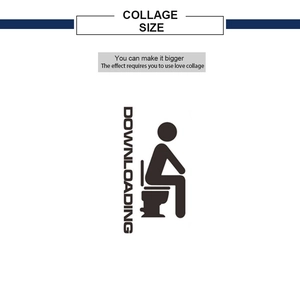 Funny toilet sticker featuring a silhouette with a downloading text for creative bathroom decor