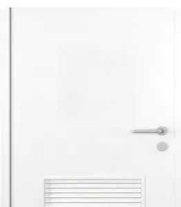 Détail d'un sticker mural de salle de bain avec silhouette noire et bulles sur porte