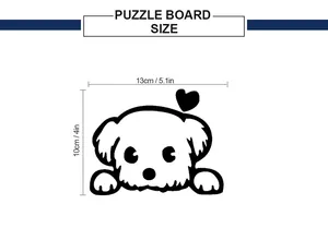 Size chart showing creative dog switch sticker dimensions 13cm width by 10cm height