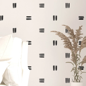 Stickers muraux minimalistes en PVC à rayures noires parallèles pour décor de salon