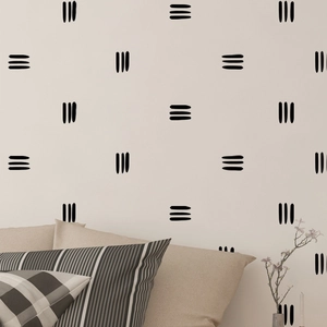 Autocollants muraux géométriques noirs en PVC pour décoration de chambre moderne mate
