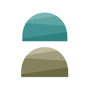 Bohemian minimalist semicircular wall stickers with mountain wave color blocks for decor