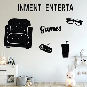 Modern Gaming Wall Sticker Game Controller Sofa Silhouette PVC DIY Decorative Mural For Living Room Bedroom Teens Room Decor
