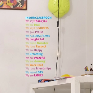 Colorful In Our Classroom rules wall decal sticker for school background decoration