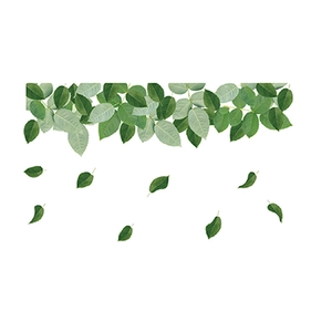 Minimalist green leaf wall decals for home decor featuring a realistic trailing plant design