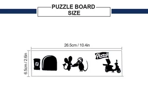 Tableau des dimensions détaillé indiquant 26,5 cm de long pour sticker mural trou de souris