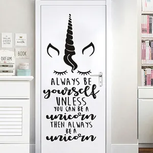 Inspirational Unicorn Quote Wall Decal Removable Black PVC Sticker For Kids Room Bedroom Home Decor Modern Minimalist Art Mural
