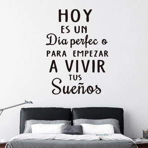 Minimalist black Spanish quote wall sticker for modern bedroom and living room decor